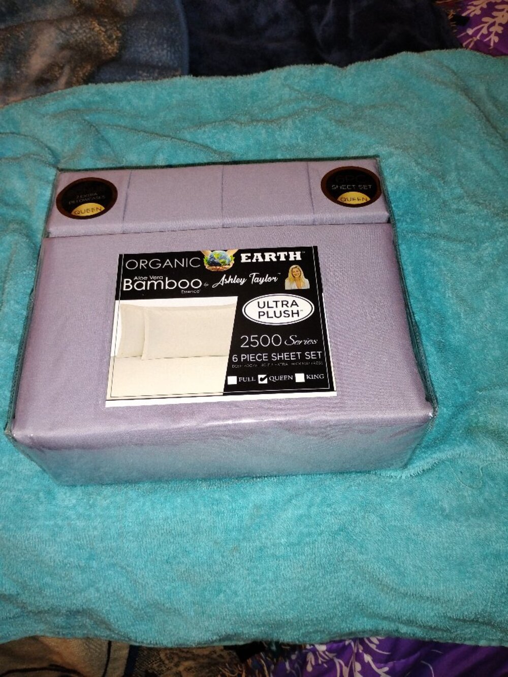 Organic Earth Bamboo Ultra Plush 6 Piece Sheet Set Light Lavender New